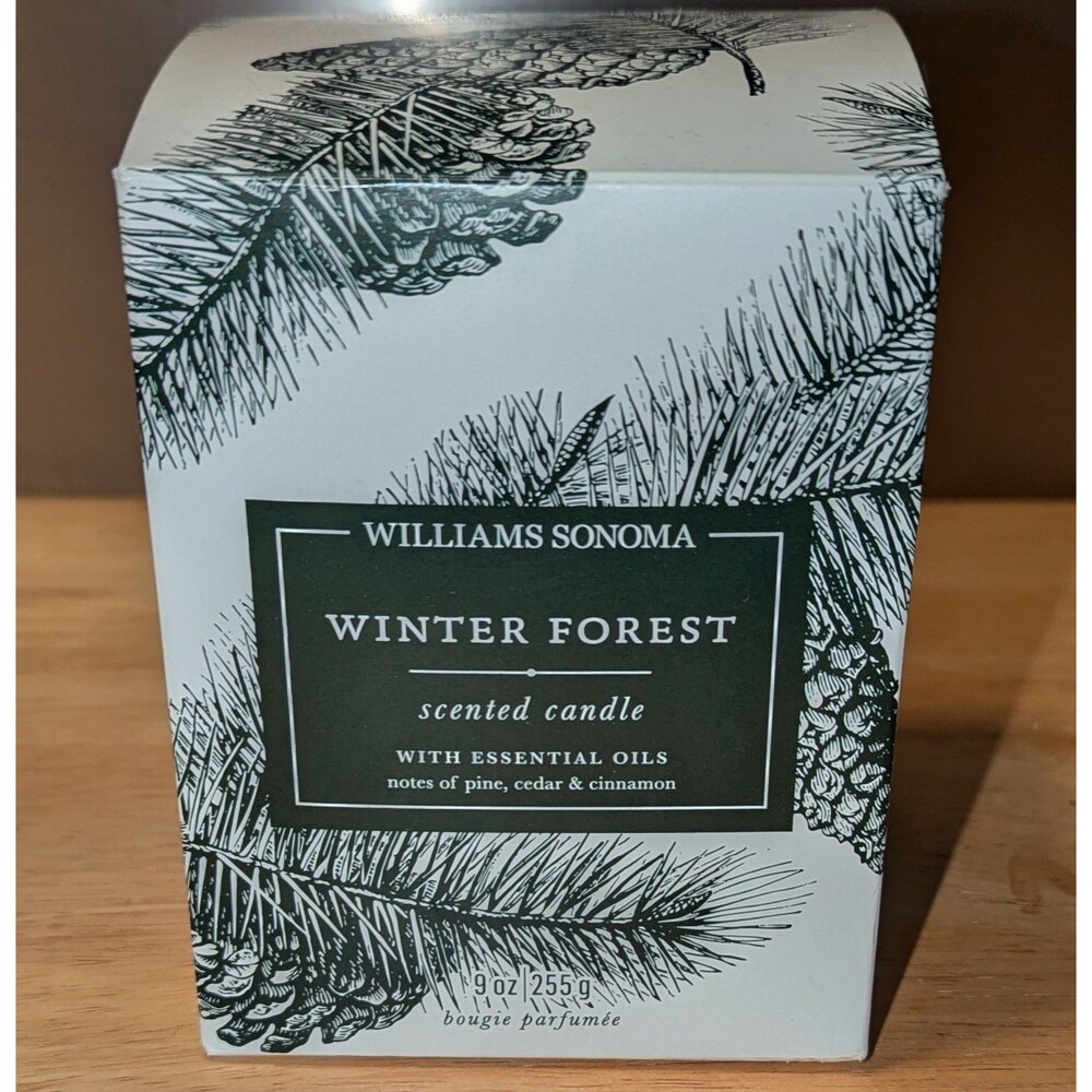 NEW Williams Sonoma Winter Forest Wax Candle Premium Natural Essential Oils 9 Oz